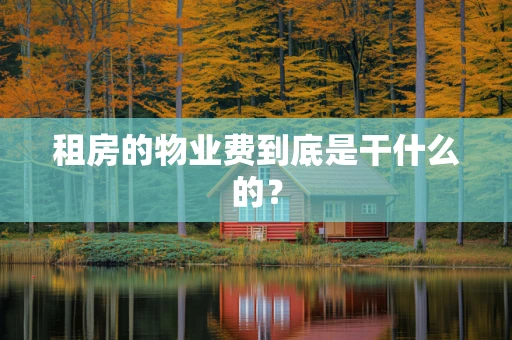 租房的物业费到底是干什么的？