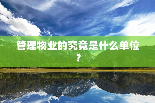 管理物业的究竟是什么单位？