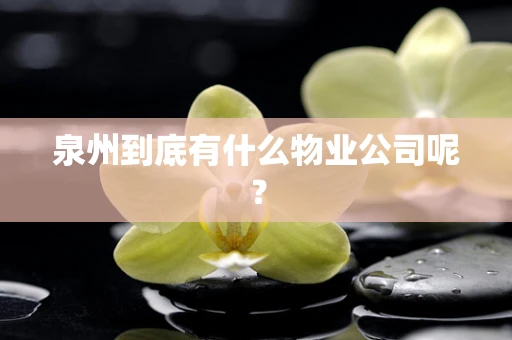 泉州到底有什么物业公司呢？
