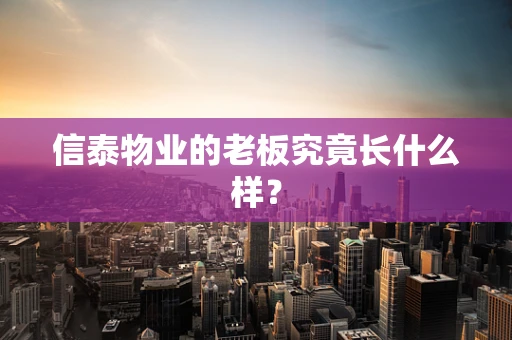 信泰物业的老板究竟长什么样？