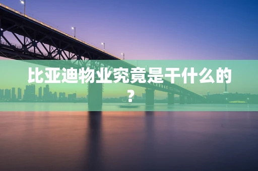 比亚迪物业究竟是干什么的？