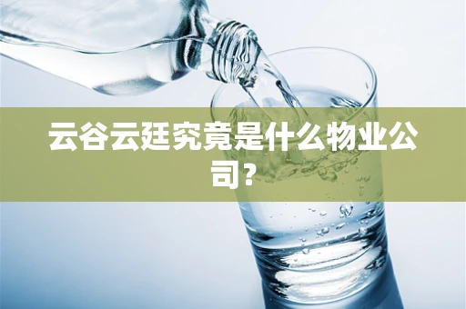 云谷云廷究竟是什么物业公司？