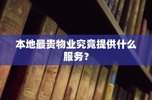 本地最贵物业究竟提供什么服务？