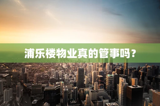 浦乐楼物业真的管事吗？