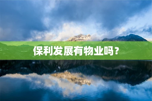 保利发展有物业吗？