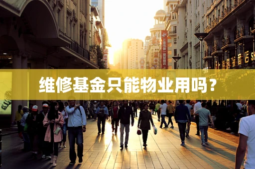 维修基金只能物业用吗？