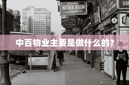 中百物业主要是做什么的？