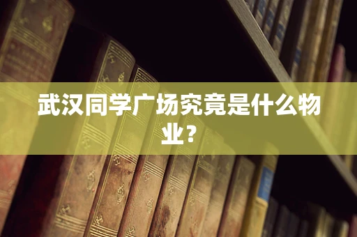 武汉同学广场究竟是什么物业？