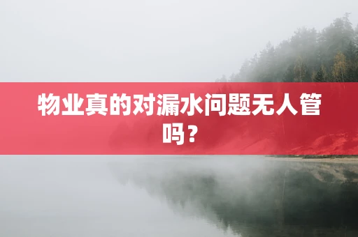 物业真的对漏水问题无人管吗？