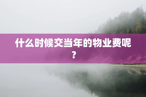 什么时候交当年的物业费呢？