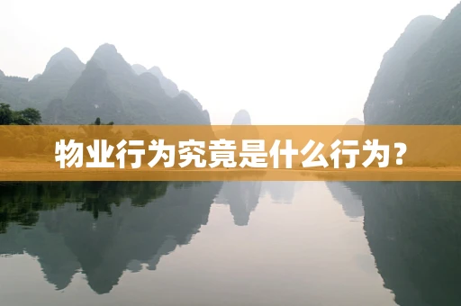 物业行为究竟是什么行为？