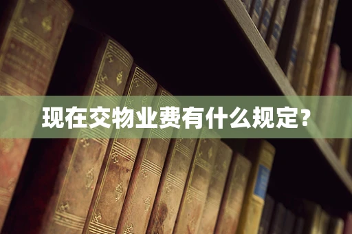 现在交物业费有什么规定？