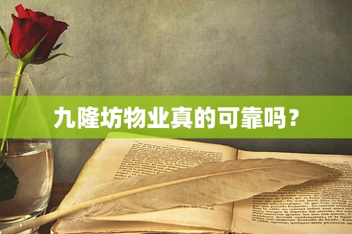 九隆坊物业真的可靠吗？