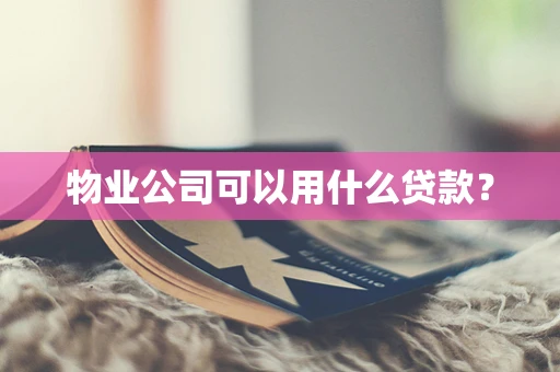 物业公司可以用什么贷款？