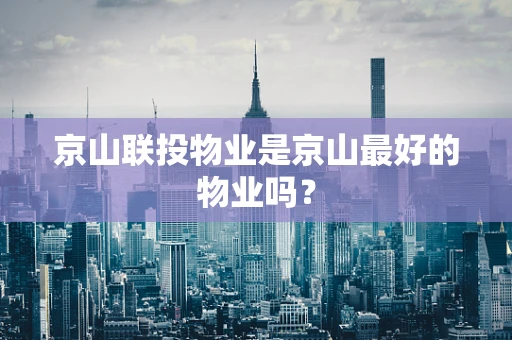 京山联投物业是京山最好的物业吗？