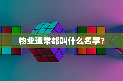 物业通常都叫什么名字？