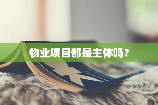 物业项目部是主体吗？