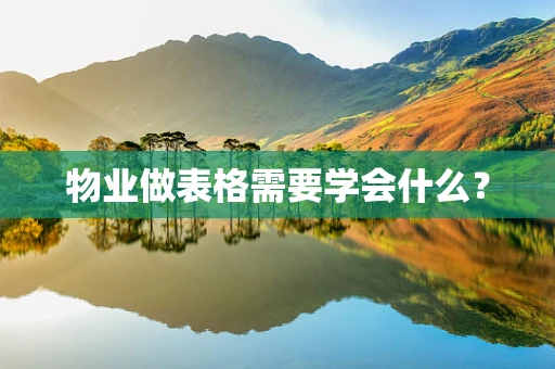物业做表格需要学会什么？