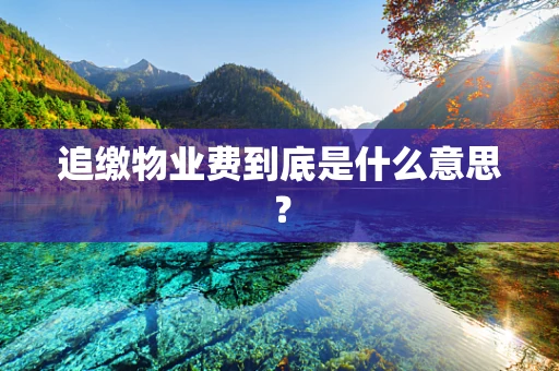 追缴物业费到底是什么意思？