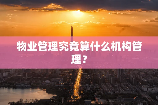 物业管理究竟算什么机构管理？